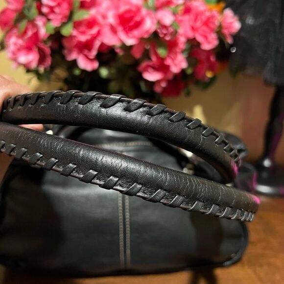 B MAKOWSKI LEATHER BLACK PURSE WITH BRAIDED SHOULDER WITH DUSTBAG - Picture 8 of 10